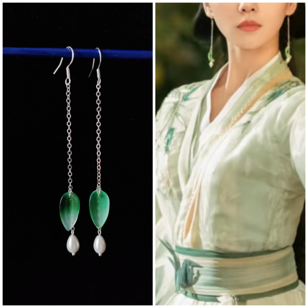 Fox Matchmaker Series Huai Shui Zhu Ting Green Bamboo Embroidery Hanfu Ancient Chinese Fairy Female Drame Hanfu Actress Liu Shishi Stage Performance Costume Dress