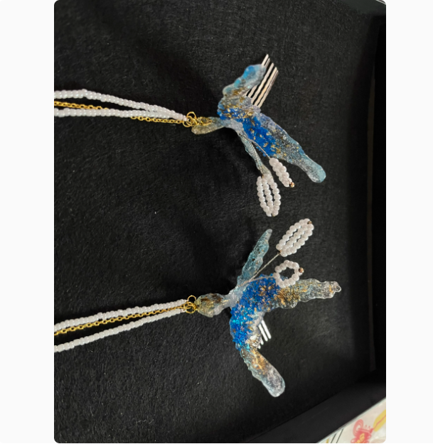 Ancient Chinese Fairy Sword Drama Moonlight Mystique Same Design Hair Accessory Original Resin 3D Printed Head Jewelry Female Hanfu Costume Headpiece Bai Yue Fan Xing BaiLu Fairy Hair Jewelry and Costume