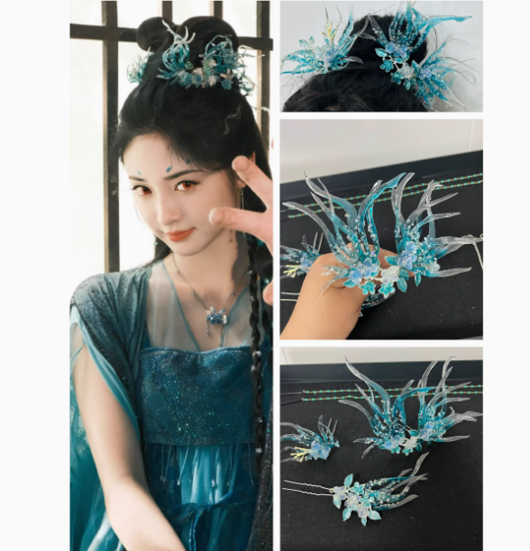 Fox Fairy Matchmaker Series Huai Shui Bamboo Pavilion Actress Same Design Hair Accessories Hair Jewelry for Hanfu Drama