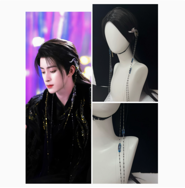 Ancient Chinese Fairy Sword Drama Moonlight Mystique Same Design Hair Accessory Original Resin 3D Printed Head Jewelry Female Hanfu Costume Headpiece Bai Yue Fan Xing BaiLu Fairy Hair Jewelry and Costume