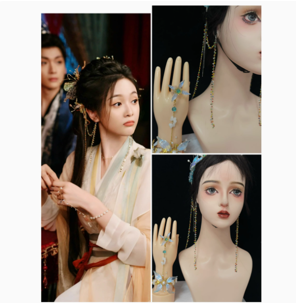 Fox Fairy Matchmaker Series Huai Shui Bamboo Pavilion Actress Same Design Hair Accessories Hair Jewelry for Hanfu Drama