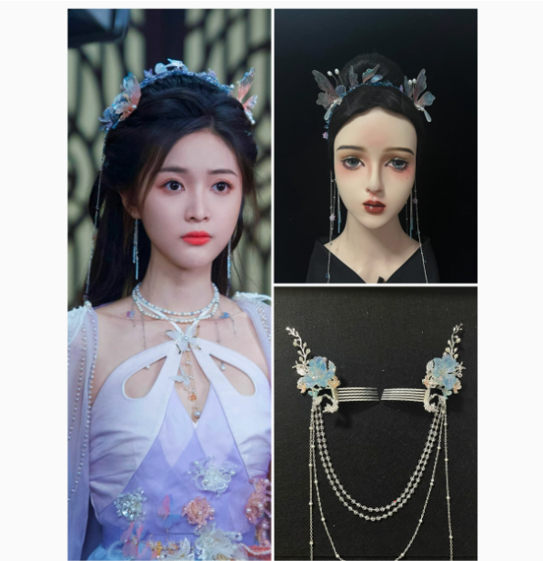 Fox Fairy Matchmaker Series Huai Shui Bamboo Pavilion Actress Same Design Hair Accessories Hair Jewelry for Hanfu Drama