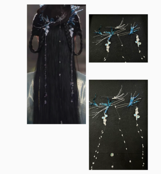 Fox Fairy Matchmaker Series Huai Shui Bamboo Pavilion Actress Same Design Hair Accessories Hair Jewelry for Hanfu Drama