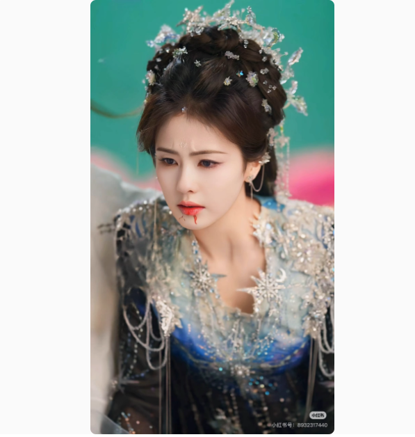 Ancient Chinese Fairy Sword Drama Moonlight Mystique Same Design Hair Accessory Original Resin 3D Printed Head Jewelry Female Hanfu Costume Headpiece Bai Yue Fan Xing BaiLu Fairy Hair Jewelry and Costume