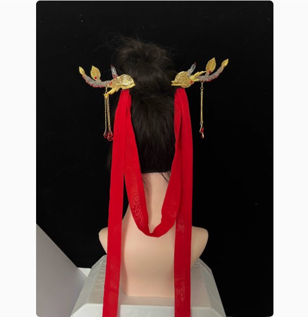 Ancient Chinese Fairy Sword Drama Moonlight Mystique Same Design Hair Accessory Original Resin 3D Printed Head Jewelry Female Hanfu Costume Headpiece Bai Yue Fan Xing BaiLu Fairy Hair Jewelry and Costume