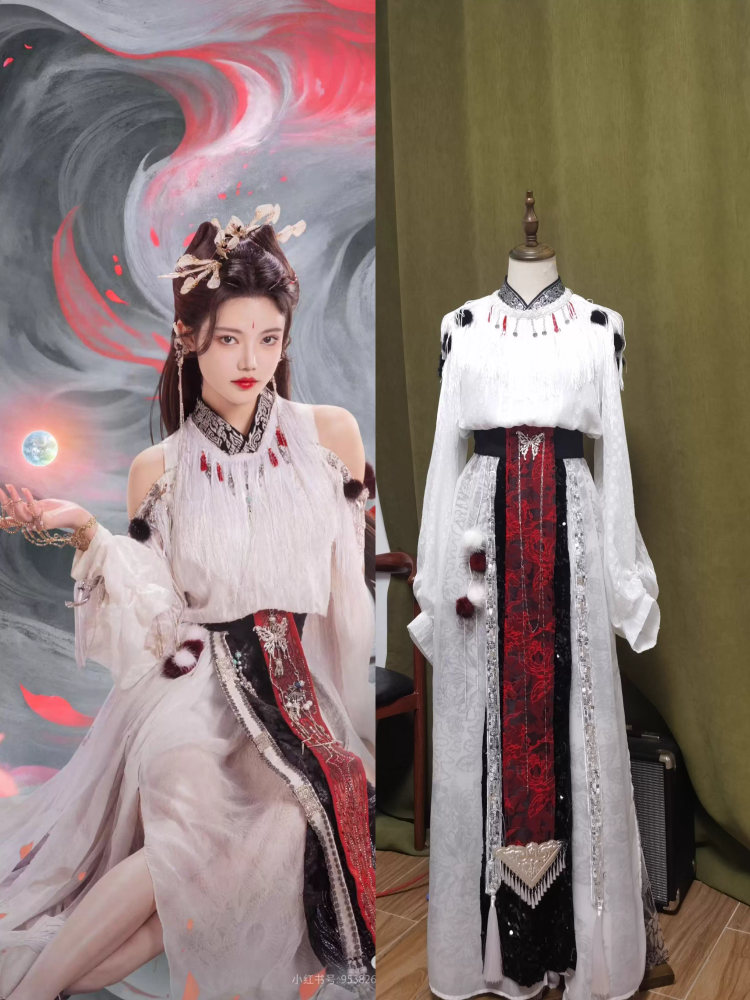 The Blossoming Love Actress Sun Zhenni Same Design Costume Hanfu Fairy Dress Ancient Chinese Drama Hanfu with Hair Accessories Hair Jewlery