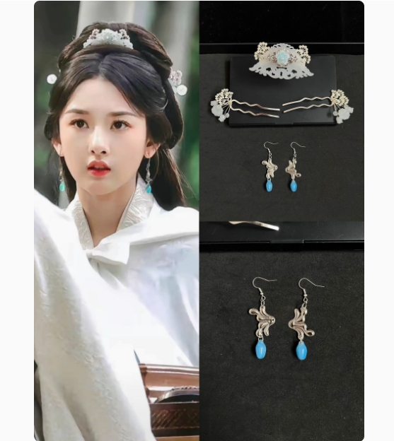 Hot Drama The Prisoner of Beauty Ancient Chinese Hanfu Costume Qin Han Dynasty Princess Rich Lady Wear Zhe Yao Song Zu'Er Same Design Female Dress and Delicate Handmade Hair Accessory Hair Jewelry Set Hair Combs Hairpiece Performance Thematic Photography