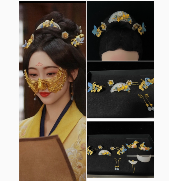 Hot Drama The Prisoner of Beauty Ancient Chinese Hanfu Costume Qin Han Dynasty Princess Rich Lady Wear Zhe Yao Song Zu'Er Same Design Female Dress and Delicate Handmade Hair Accessory Hair Jewelry Set Hair Combs Hairpiece Performance Thematic Photography