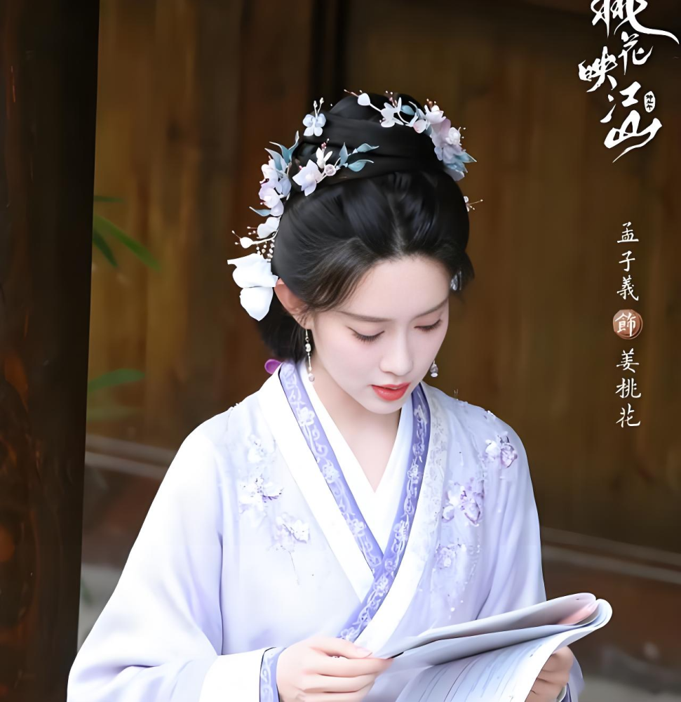 Tao Hua Ying Jiang Shan New Drama Princess Tao Hua Meng ZiYi Female Hanfu Hair Accessory Ancient Chinese Costume Hair Jewelry Handmade Original Hair Piece