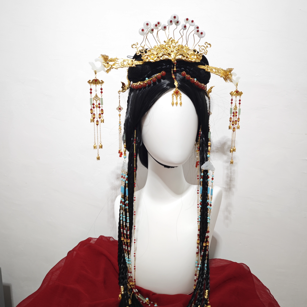 Tao Hua Ying Jiang Shan New Drama Princess Tao Hua Meng ZiYi Female Hanfu Hair Accessory Ancient Chinese Costume Hair Jewelry Handmade Original Hair Piece