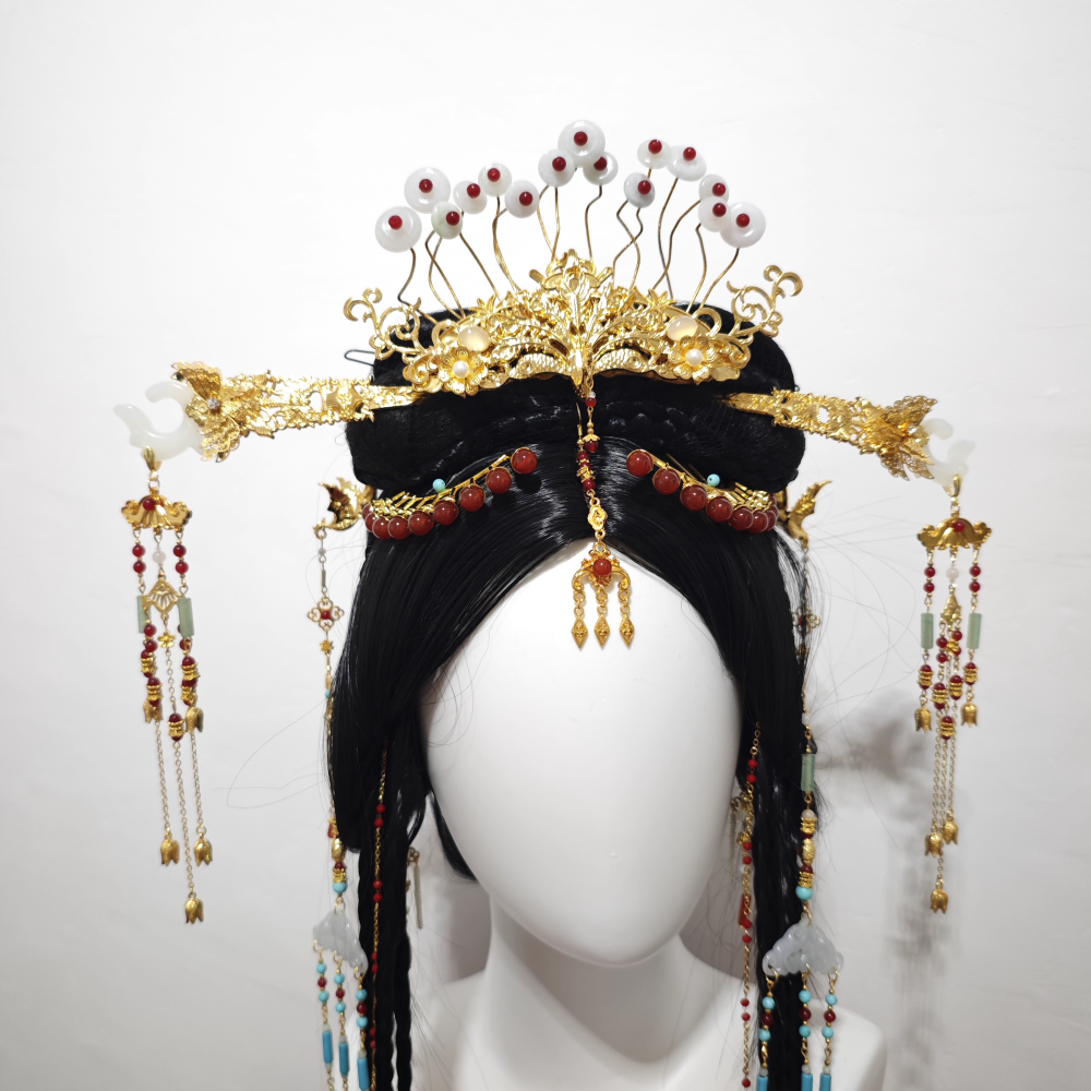 Tao Hua Ying Jiang Shan New Drama Princess Tao Hua Meng ZiYi Female Hanfu Hair Accessory Ancient Chinese Costume Hair Jewelry Handmade Original Hair Piece