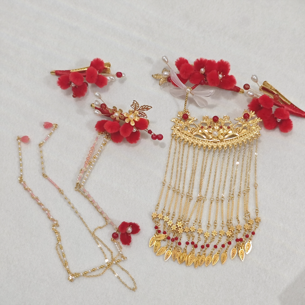 Latest Drama A Dream Within A Dream Actress Li YiTong Same Design Hair Accessories Shu Juan Yi Meng Ancient Chinese Hanfu Accessories Hair Jewelry Set Handmade Delicate Natural Stones Hair Sticks Combs