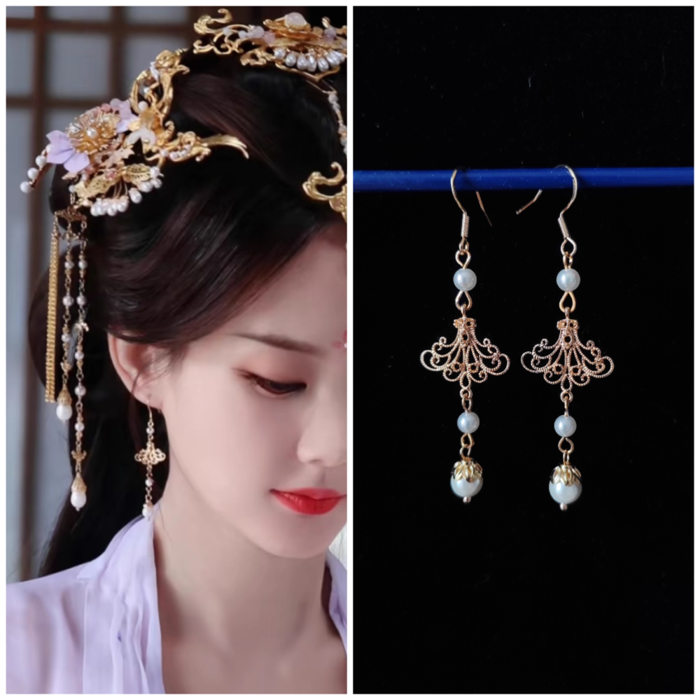 Latest Drama A Dream Within A Dream Actress Li YiTong Same Design Hair Accessories Shu Juan Yi Meng Ancient Chinese Hanfu Accessories Hair Jewelry Set Handmade Delicate Natural Stones Hair Sticks Combs