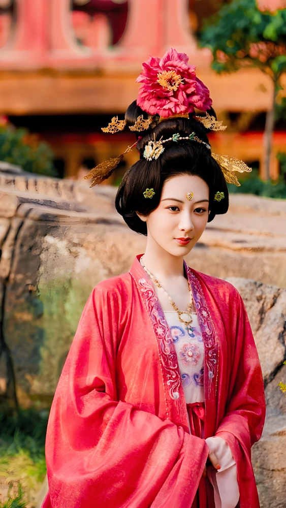 Guo Se Fang Hua Flourished Peony Drama Costume Ancient Chinese Tang Dynasty Folk People Princess Prince Clothing Actress Yang Zi Actor Li Xian Heavy Embroidered and Print High Waist Ruqun Stage Performance Hanfu Classical Dance Hanfu