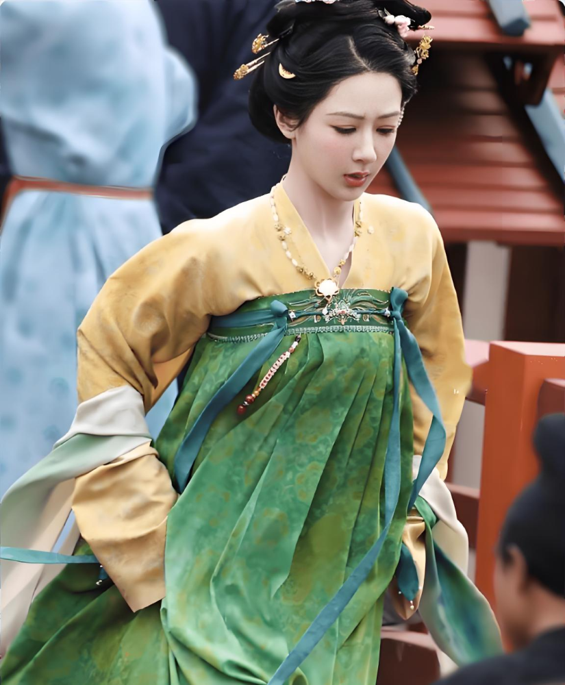 Guo Se Fang Hua Flourished Peony Drama Costume Ancient Chinese Tang Dynasty Folk People Princess Prince Clothing Actress Yang Zi Actor Li Xian Heavy Embroidered and Print High Waist Ruqun Stage Performance Hanfu Classical Dance Hanfu