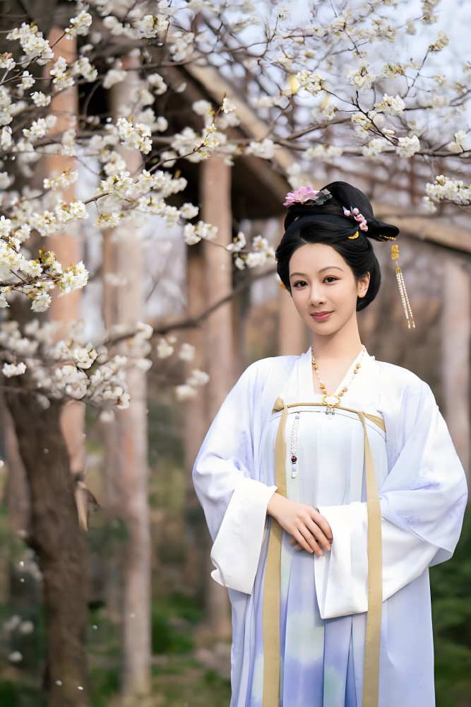 Guo Se Fang Hua Flourished Peony Drama Costume Ancient Chinese Tang Dynasty Folk People Princess Prince Clothing Actress Yang Zi Actor Li Xian Heavy Embroidered and Print High Waist Ruqun Stage Performance Hanfu Classical Dance Hanfu