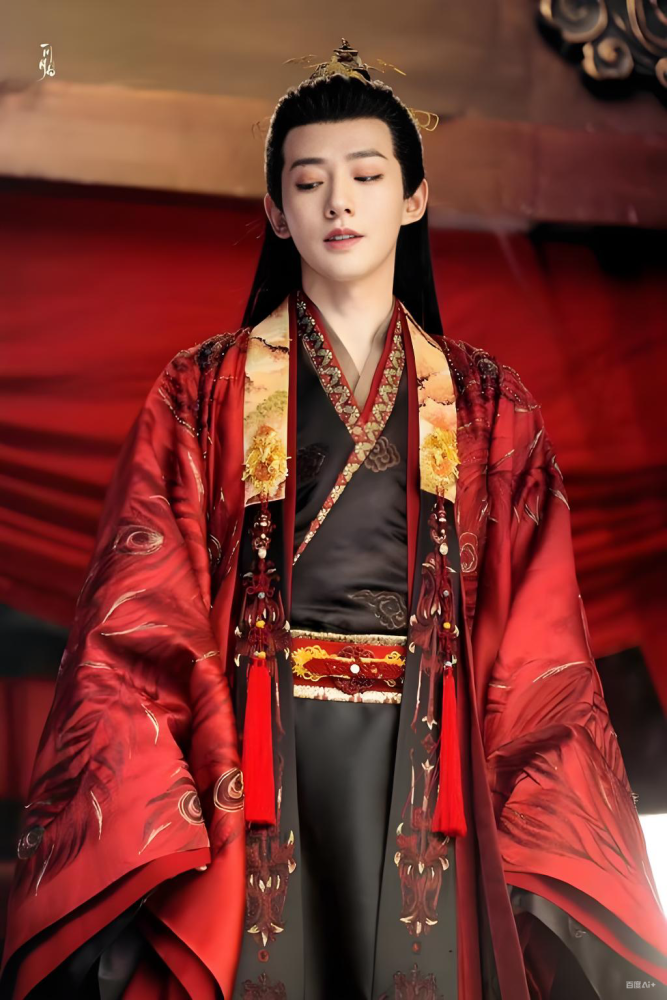 Chang Xiang Si Lost You Forever Hot Drama Costume Male Delicate Emperor Prince Hanfu Ancient Chinese Hanfu Actor Zhang WanYi Tan JianCi Deng Wei  Various Men's Black Red Full Embroidery Hanfu Photography Costume Male Clothing