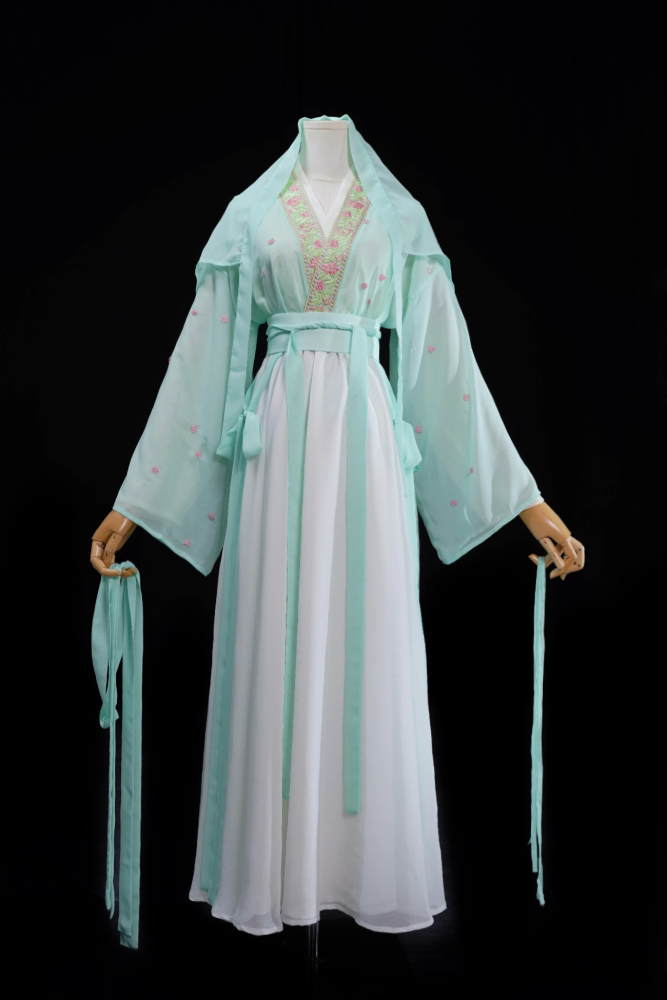Past Immortal Fairy Drama Costume for Famous Role Hua QianGu Bi Yao Tian Huan Ye BingChang Ju JingYi Female Fairy Costume Hanfu for Cosplay Photography Daily Wear Performance Classical Dance