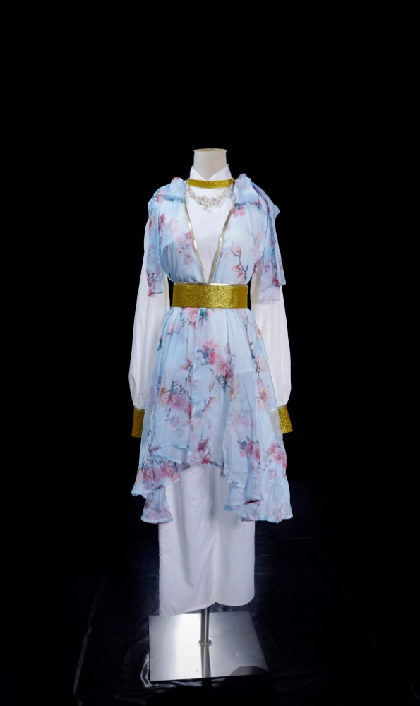 70S 80S Age Classical Movie Drama Costume Hanfu Male Female Famous Roles Huang Rong Chinese Paladin：Sword and Fairy III Classical Martial Arts Drama Jin Yong Various Vintage Costumes Cosplay Stage Performance Hanfu Dance Dress