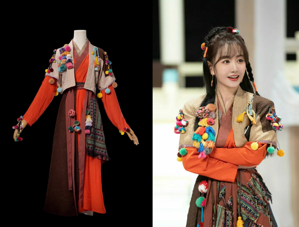70S 80S Age Classical Movie Drama Costume Hanfu Male Female Famous Roles Huang Rong Chinese Paladin：Sword and Fairy III Classical Martial Arts Drama Jin Yong Various Vintage Costumes Cosplay Stage Performance Hanfu Dance Dress