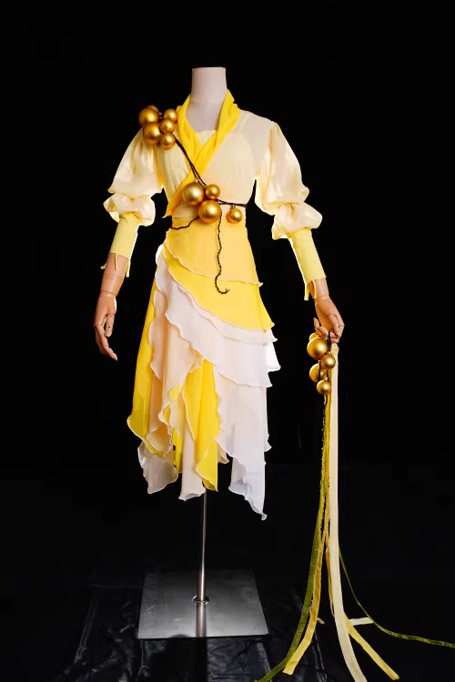 70S 80S Age Classical Movie Drama Costume Hanfu Male Female Famous Roles Huang Rong Chinese Paladin：Sword and Fairy III Classical Martial Arts Drama Jin Yong Various Vintage Costumes Cosplay Stage Performance Hanfu Dance Dress