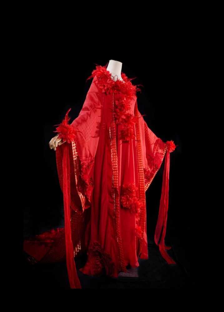 70S 80S Age Classical Movie Drama Costume Hanfu Male Female Famous Roles Huang Rong Chinese Paladin：Sword and Fairy III Classical Martial Arts Drama Jin Yong Various Vintage Costumes Cosplay Stage Performance Hanfu Dance Dress