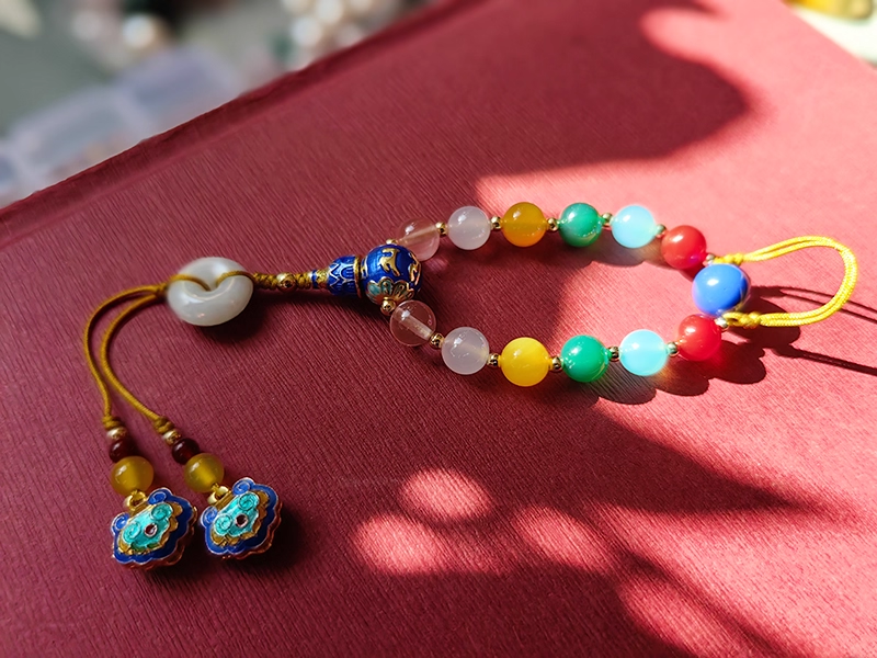 High Quality Precious Natural Stone Handmade Vintage Jewelry Brooch Collar Buckle Hanging Accessory Hanfu Cheongsam Accessory Chinese National Style Agate Crystal Pearl Jade Piece Beading Bracelet Mobile Chain Car Hanging Charm Brooch Ya Jin Shi Ba Zi