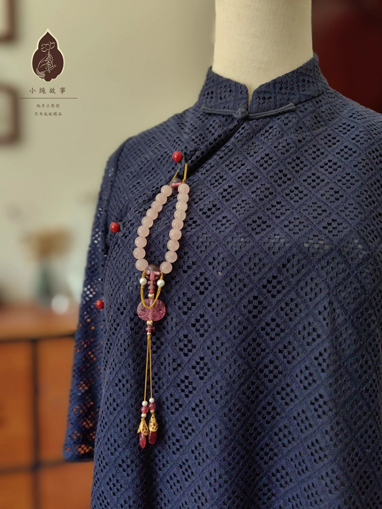 Late Qing Dynasty Drama Yan Xi Palace RuYi's Palace Love Rich People Princess Prince Clothes Hanging Dangles Ya Jin Collar Buckle Vintage Fully Handmade Accessories Jewelry Precious Natural Stones Pearl Beads Agate Delicate Cheongsam Accessories Daily