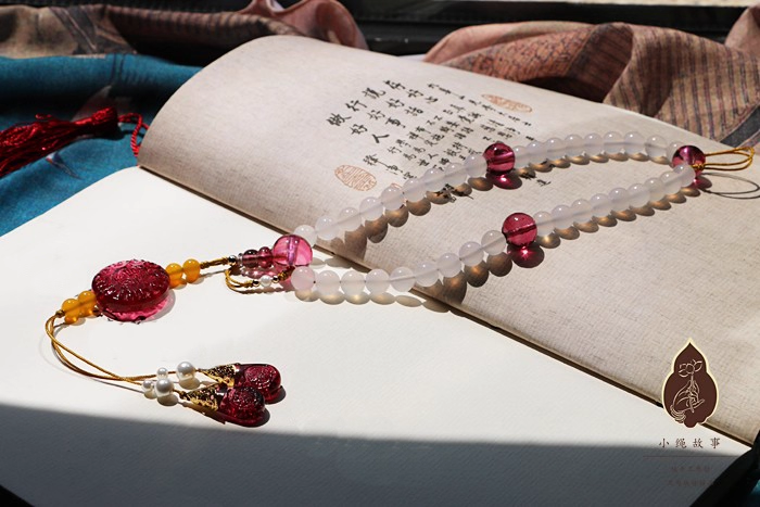 Late Qing Dynasty Drama Yan Xi Palace RuYi's Palace Love Rich People Princess Prince Clothes Hanging Dangles Ya Jin Collar Buckle Vintage Fully Handmade Accessories Jewelry Precious Natural Stones Pearl Beads Agate Delicate Cheongsam Accessories Daily
