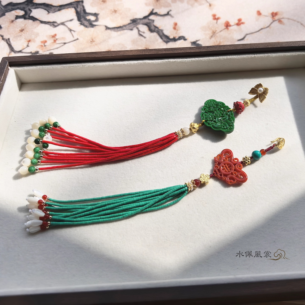 High Quality Precious Stone Natural Stone Handmade Jewelry Collar Buckle Car Pendant Mobile Charms Mobile Chain Key Chain Brooch Hanfu Cheongsam Accessory Daily Wear Bag Pendant Chinese Style Vintage Pendants Late Qing Dynasty Modern
