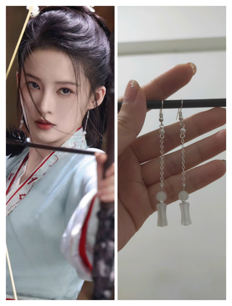 Fated Heart Yi Xiao Sui Ge Actress Li Qin Same Design Hair Accessories Head Piece Hair Jewelry Set Earrings Hair Wig Hair Sticks