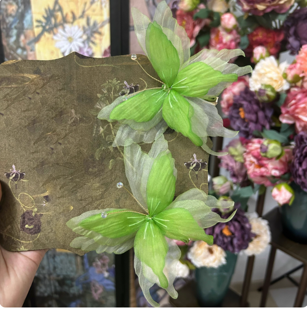 100% Duplicate Ancient Chinese Tang Dynasty Wall Paint Hair Accessories for Tang Empress Princess Gold Plated Hair Jewelry with Genuine Silk Iron Flowers Hanfu Clothing Accessories Hair Piece Hair Tiaras Sticks Earrings Necklace