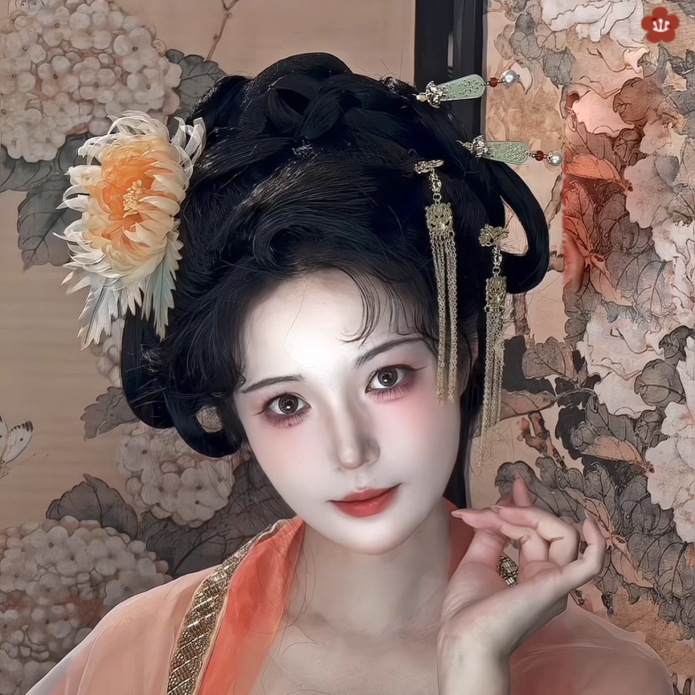 100% Duplicate Ancient Chinese Tang Dynasty Wall Paint Hair Accessories for Tang Empress Princess Gold Plated Hair Jewelry with Genuine Silk Iron Flowers Hanfu Clothing Accessories Hair Piece Hair Tiaras Sticks Earrings Necklace