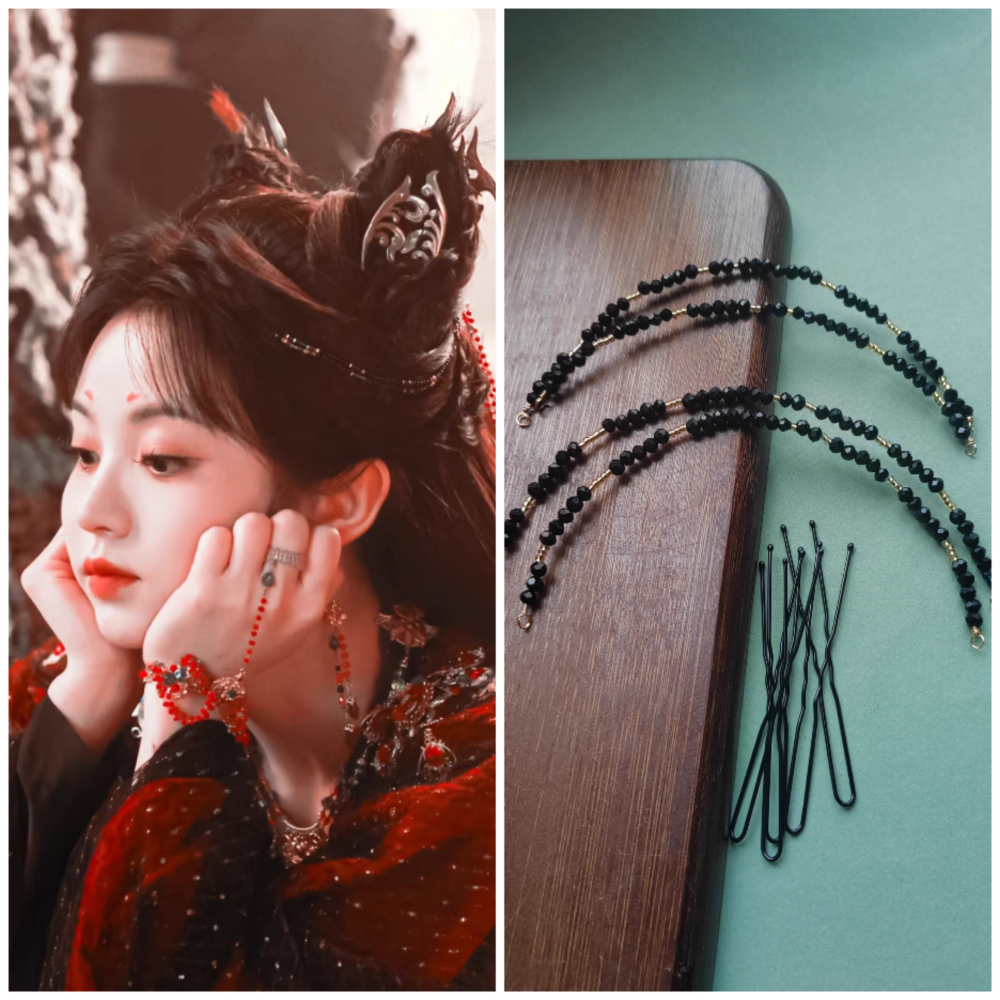 Moonlit Reunion Zi Ye Gui Drama Actress Cat Officer Snake Officer Hanfu Accessory Hair Tiara Hair Stick Combs Head Piece Necklace Earrings Tian QiWei
