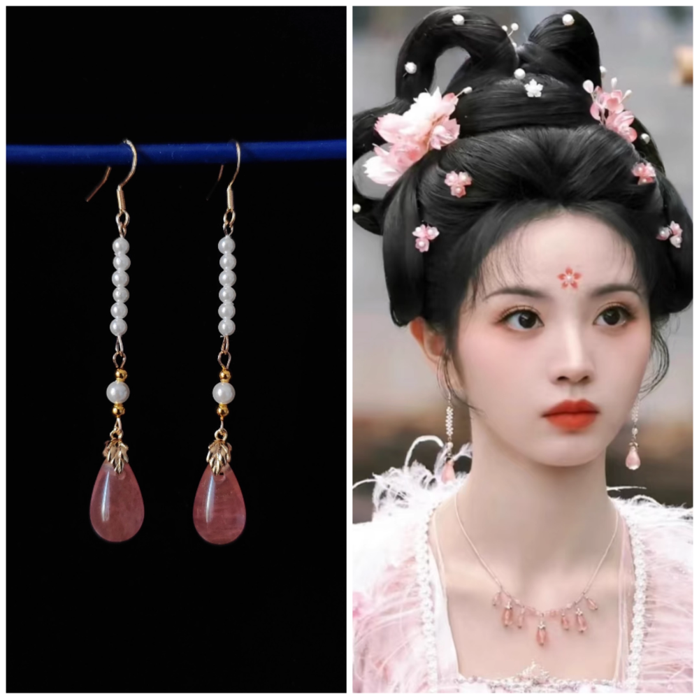 Moonlit Reunion Zi Ye Gui Drama Actress Cat Officer Snake Officer Hanfu Accessory Hair Tiara Hair Stick Combs Head Piece Necklace Earrings Tian QiWei