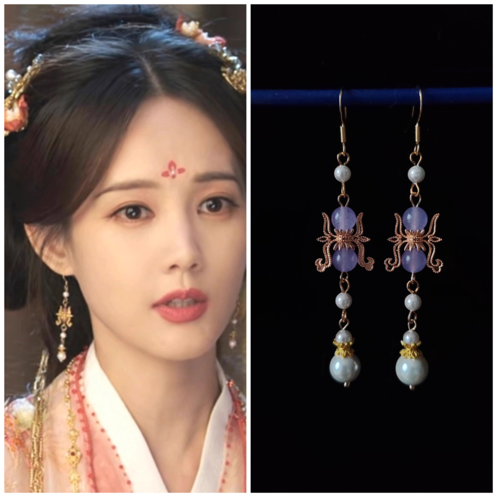 Latest Drama A Dream Within A Dream Actress Li YiTong Same Design Hair Accessories Shu Juan Yi Meng Ancient Chinese Hanfu Accessories Hair Jewelry Set Handmade Delicate Natural Stones Hair Sticks Combs