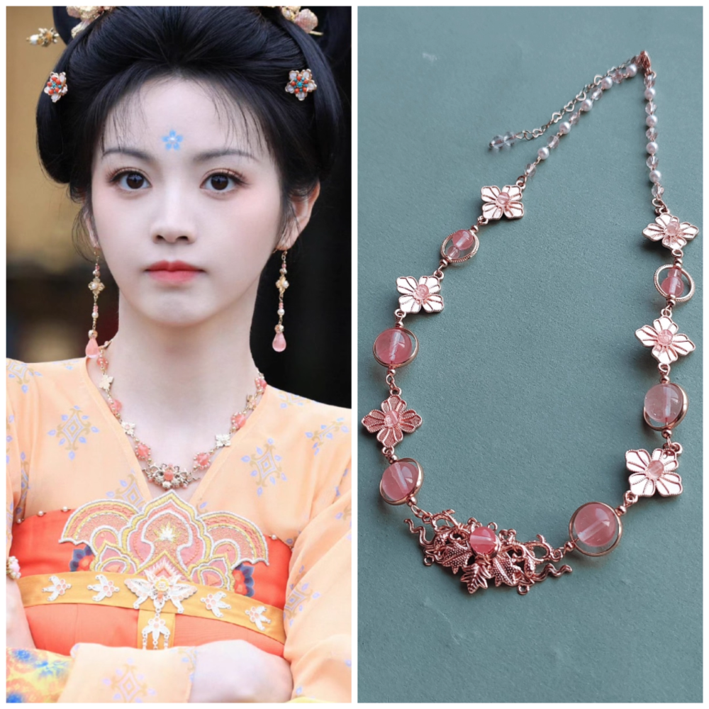 Moonlit Reunion Zi Ye Gui Drama Actress Cat Officer Snake Officer Hanfu Accessory Hair Tiara Hair Stick Combs Head Piece Necklace Earrings Tian QiWei