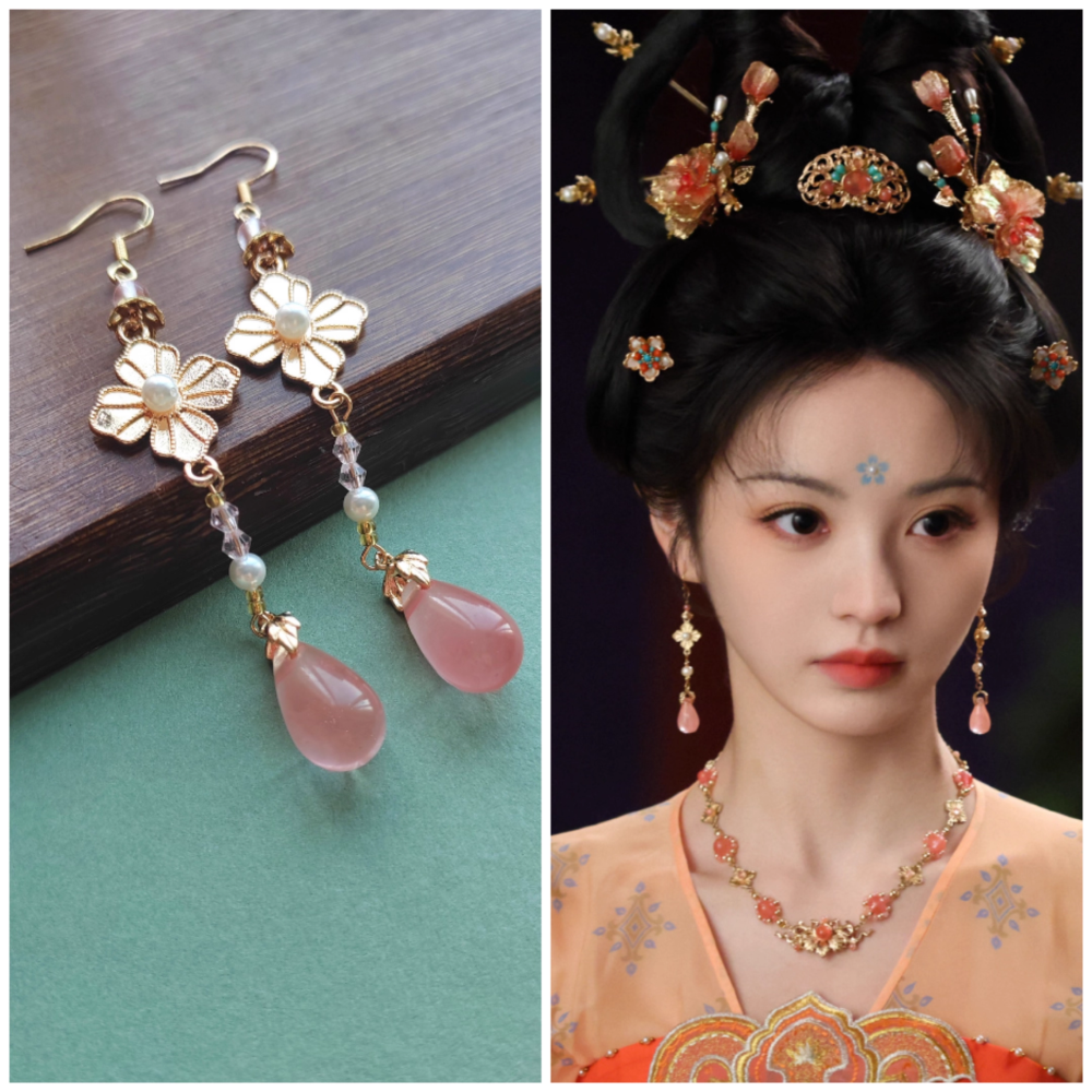 Moonlit Reunion Zi Ye Gui Drama Actress Cat Officer Snake Officer Hanfu Accessory Hair Tiara Hair Stick Combs Head Piece Necklace Earrings Tian QiWei