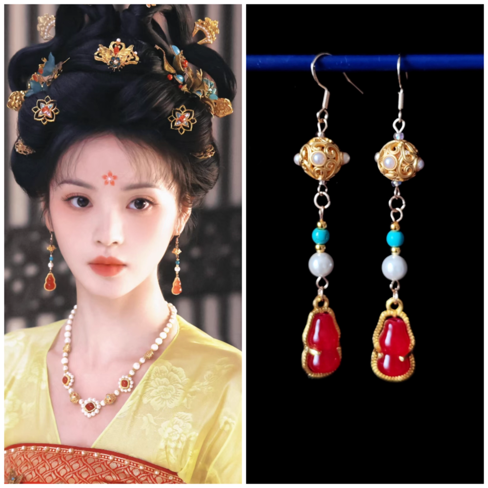 Moonlit Reunion Zi Ye Gui Drama Actress Cat Officer Snake Officer Hanfu Accessory Hair Tiara Hair Stick Combs Head Piece Necklace Earrings Tian QiWei