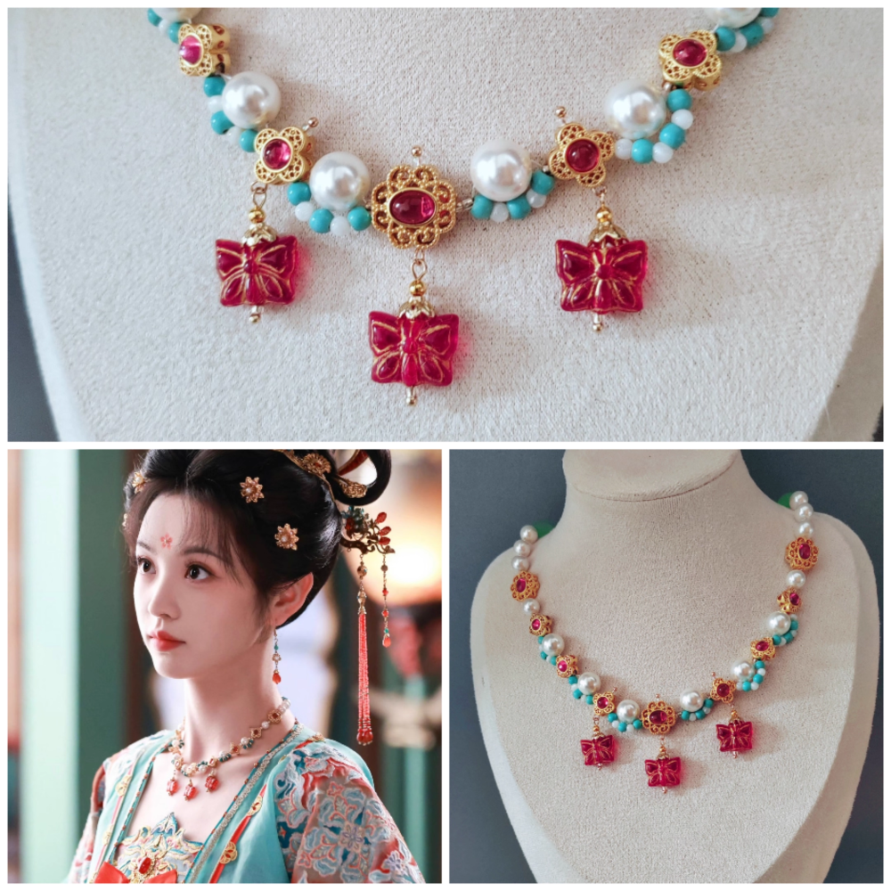 Moonlit Reunion Zi Ye Gui Drama Actress Cat Officer Snake Officer Hanfu Accessory Hair Tiara Hair Stick Combs Head Piece Necklace Earrings Tian QiWei