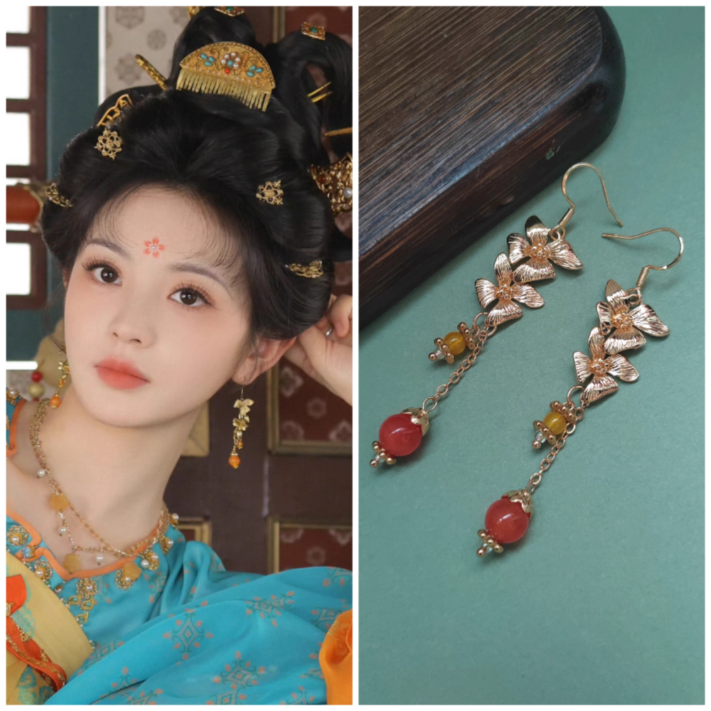 Moonlit Reunion Zi Ye Gui Drama Actress Cat Officer Snake Officer Hanfu Accessory Hair Tiara Hair Stick Combs Head Piece Necklace Earrings Tian QiWei