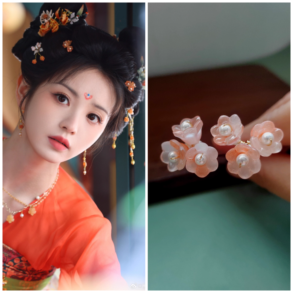 Moonlit Reunion Zi Ye Gui Drama Actress Cat Officer Snake Officer Hanfu Accessory Hair Tiara Hair Stick Combs Head Piece Necklace Earrings Tian QiWei