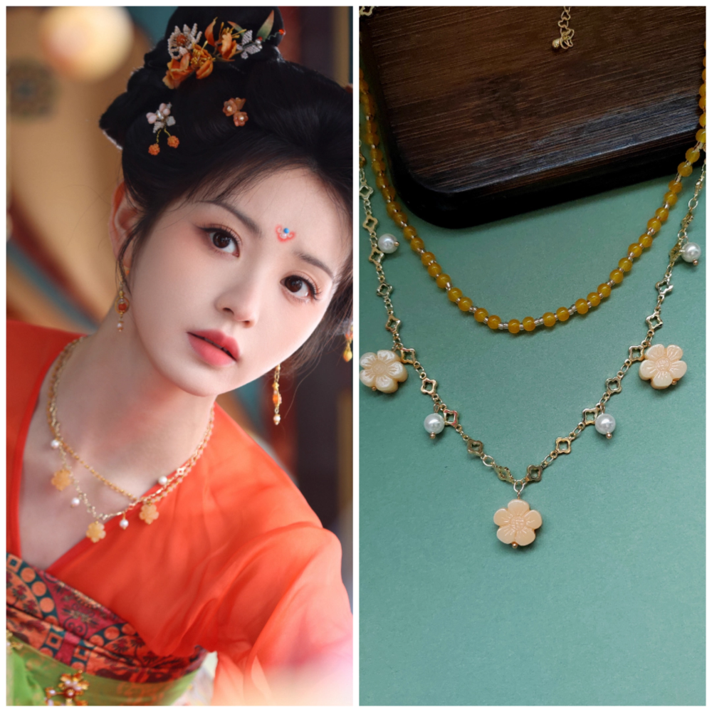 Moonlit Reunion Zi Ye Gui Drama Actress Cat Officer Snake Officer Hanfu Accessory Hair Tiara Hair Stick Combs Head Piece Necklace Earrings Tian QiWei