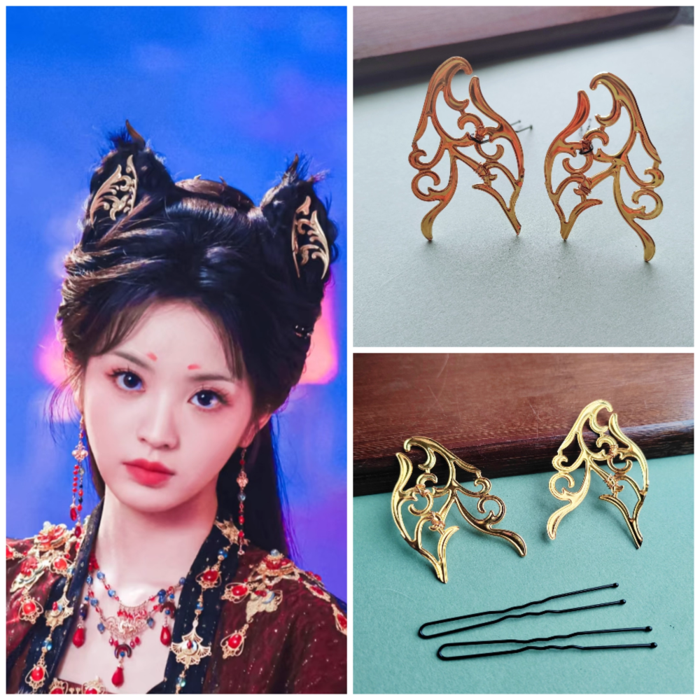 Moonlit Reunion Zi Ye Gui Drama Actress Cat Officer Snake Officer Hanfu Accessory Hair Tiara Hair Stick Combs Head Piece Necklace Earrings Tian QiWei