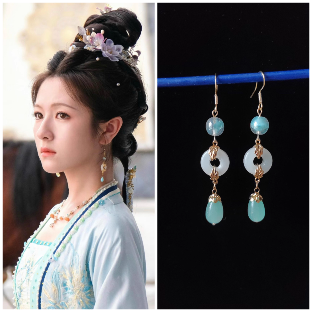 Chao Xue Lu New Drama Actress Li LanDi Princess Hanfu Hair Accessory Set Hair Sticks Combs Hair Jewelry Earrings Necklace Full Set Hanfu Clothing Accessory