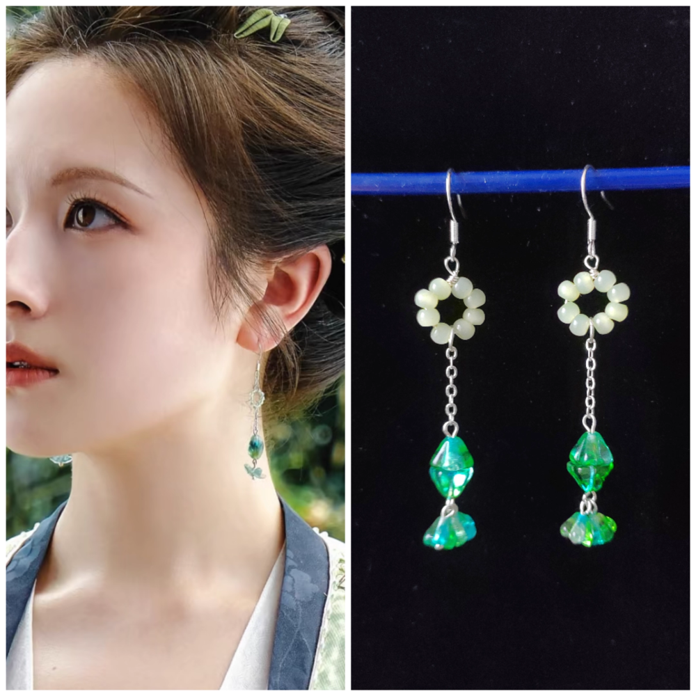 Chao Xue Lu New Drama Actress Li LanDi Princess Hanfu Hair Accessory Set Hair Sticks Combs Hair Jewelry Earrings Necklace Full Set Hanfu Clothing Accessory