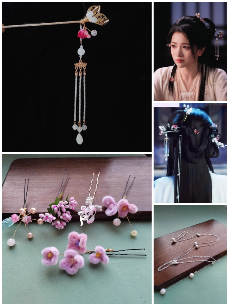 Ancient Chinese Fairy Sword Drama Moonlight Mystique Same Design Hair Accessory Original Resin 3D Printed Head Jewelry Female Hanfu Costume Headpiece Bai Yue Fan Xing BaiLu Fairy Hair Jewelry and Costume