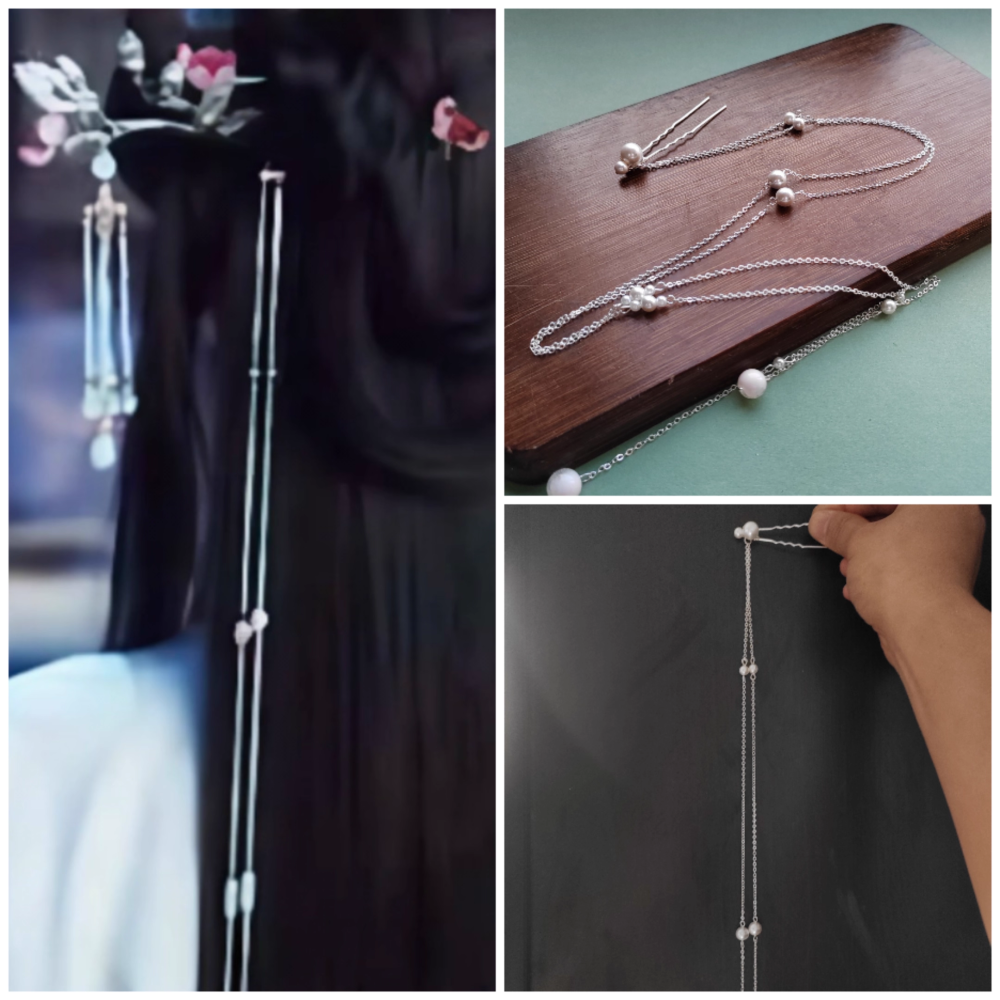 Ancient Chinese Fairy Sword Drama Moonlight Mystique Same Design Hair Accessory Original Resin 3D Printed Head Jewelry Female Hanfu Costume Headpiece Bai Yue Fan Xing BaiLu Fairy Hair Jewelry and Costume