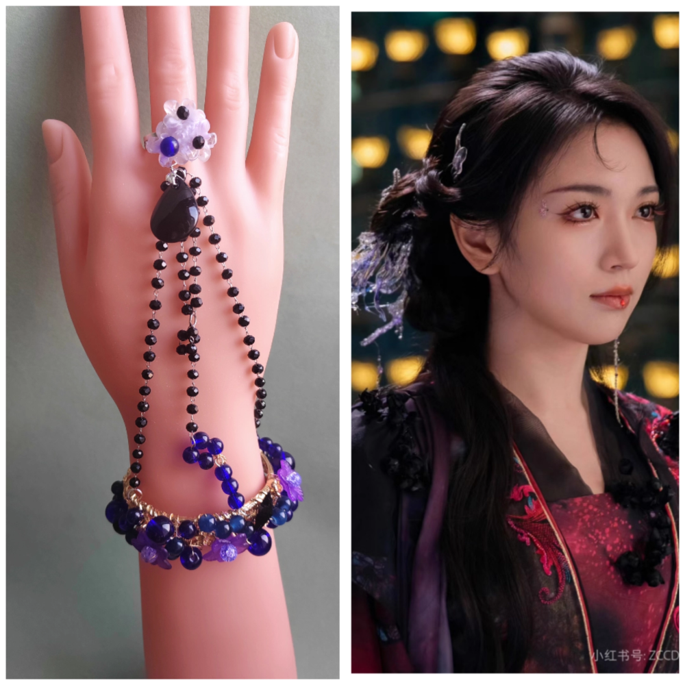 Ancient Chinese Fairy Sword Drama Moonlight Mystique Same Design Hair Accessory Original Resin 3D Printed Head Jewelry Female Hanfu Costume Headpiece Bai Yue Fan Xing BaiLu Fairy Hair Jewelry and Costume