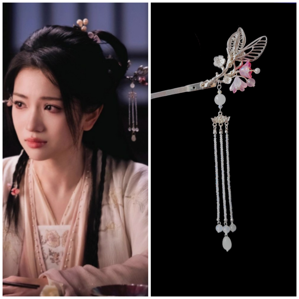 Ancient Chinese Fairy Sword Drama Moonlight Mystique Same Design Hair Accessory Original Resin 3D Printed Head Jewelry Female Hanfu Costume Headpiece Bai Yue Fan Xing BaiLu Fairy Hair Jewelry and Costume